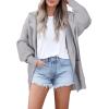 imageSHEWIN Women Open Front Knit Sweater Button Casual Long Sleeve V Neck CardiganGray