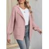 imageSHEWIN Women Open Front Knit Sweater Button Casual Long Sleeve V Neck CardiganPink