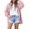 imageSHEWIN Women Open Front Knit Sweater Button Casual Long Sleeve V Neck CardiganPink