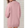 imageSHEWIN Women Open Front Knit Sweater Button Casual Long Sleeve V Neck CardiganPink