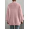 imageSHEWIN Women Open Front Knit Sweater Button Casual Long Sleeve V Neck CardiganPink