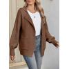 imageSHEWIN Women Open Front Knit Sweater Button Casual Long Sleeve V Neck CardiganStraw Yellow