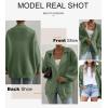 imageSHEWIN Women Open Front Knit Sweater Button Casual Long Sleeve V Neck CardiganVineyard Green