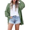 imageSHEWIN Women Open Front Knit Sweater Button Casual Long Sleeve V Neck CardiganVineyard Green