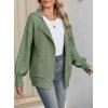 imageSHEWIN Women Open Front Knit Sweater Button Casual Long Sleeve V Neck CardiganVineyard Green