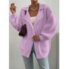 imageSHEWIN Women Open Front Knit Sweater Button Casual Long Sleeve V Neck CardiganZ Orchid Petal