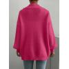 imageSHEWIN Women Open Front Knit Sweater Button Casual Long Sleeve V Neck CardiganZ Rose Red
