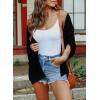 imageSHEWIN Womens Casual 34 Short Sleeve Open Front Lightweight Cable Knit Kimono Cardigan SweatersC Black