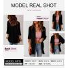 imageSHEWIN Womens Casual 34 Short Sleeve Open Front Lightweight Cable Knit Kimono Cardigan SweatersC Black