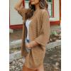 imageSHEWIN Womens Casual 34 Short Sleeve Open Front Lightweight Cable Knit Kimono Cardigan SweatersC Brown