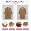 imageSHEWIN Womens Casual 34 Short Sleeve Open Front Lightweight Cable Knit Kimono Cardigan SweatersC Brown