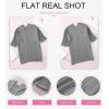imageSHEWIN Womens Casual 34 Short Sleeve Open Front Lightweight Cable Knit Kimono Cardigan SweatersC Grey
