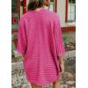 imageSHEWIN Womens Casual 34 Short Sleeve Open Front Lightweight Cable Knit Kimono Cardigan SweatersD Hot Pink