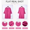 imageSHEWIN Womens Casual 34 Short Sleeve Open Front Lightweight Cable Knit Kimono Cardigan SweatersD Hot Pink