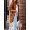 imageSHEWIN Womens Casual Long Sleeve Button Open Front Lightweight Cardigan Soft Cable Knit Sweater OutwearB Brown