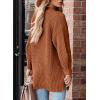 imageSHEWIN Womens Casual Long Sleeve Button Open Front Lightweight Cardigan Soft Cable Knit Sweater OutwearB Brown