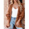imageSHEWIN Womens Casual Long Sleeve Button Open Front Lightweight Cardigan Soft Cable Knit Sweater OutwearB Brown