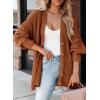 imageSHEWIN Womens Casual Long Sleeve Button Open Front Lightweight Cardigan Soft Cable Knit Sweater OutwearB Brown