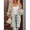 imageSHEWIN Womens Casual Long Sleeve Button Open Front Lightweight Cardigan Soft Cable Knit Sweater OutwearB Grey