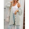 imageSHEWIN Womens Casual Long Sleeve Button Open Front Lightweight Cardigan Soft Cable Knit Sweater OutwearB Grey