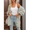 imageSHEWIN Womens Casual Long Sleeve Button Open Front Lightweight Cardigan Soft Cable Knit Sweater OutwearB Grey