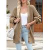 imageSHEWIN Womens Casual Long Sleeve Button Open Front Lightweight Cardigan Soft Cable Knit Sweater OutwearB Khaki