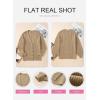 imageSHEWIN Womens Casual Long Sleeve Button Open Front Lightweight Cardigan Soft Cable Knit Sweater OutwearB Khaki