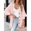 imageSHEWIN Womens Casual Long Sleeve Button Open Front Lightweight Cardigan Soft Cable Knit Sweater OutwearB Pink