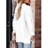 imageSHEWIN Womens Casual Long Sleeve Button Open Front Lightweight Cardigan Soft Cable Knit Sweater OutwearB White