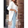 imageSHEWIN Womens Casual Long Sleeve Button Open Front Lightweight Cardigan Soft Cable Knit Sweater OutwearB White