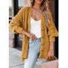 imageSHEWIN Womens Casual Long Sleeve Button Open Front Lightweight Cardigan Soft Cable Knit Sweater OutwearCamel