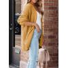 imageSHEWIN Womens Casual Long Sleeve Button Open Front Lightweight Cardigan Soft Cable Knit Sweater OutwearCamel