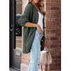 imageSHEWIN Womens Casual Long Sleeve Button Open Front Lightweight Cardigan Soft Cable Knit Sweater OutwearCarbon Grey