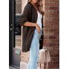 imageSHEWIN Womens Casual Long Sleeve Button Open Front Lightweight Cardigan Soft Cable Knit Sweater OutwearDark Brown