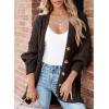 imageSHEWIN Womens Casual Long Sleeve Button Open Front Lightweight Cardigan Soft Cable Knit Sweater OutwearDark Brown