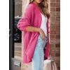 imageSHEWIN Womens Casual Long Sleeve Button Open Front Lightweight Cardigan Soft Cable Knit Sweater OutwearStrawberry Pink