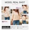 imageSHEWIN Womens Casual Long Sleeve Crewneck Crochet Sweater Lightweight Knit Pullover Sweaters TopsA Apricot
