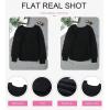 imageSHEWIN Womens Casual Long Sleeve Crewneck Crochet Sweater Lightweight Knit Pullover Sweaters TopsB Black