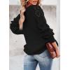 imageSHEWIN Womens Casual Long Sleeve Crewneck Crochet Sweater Lightweight Knit Pullover Sweaters TopsB Black