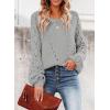 imageSHEWIN Womens Casual Long Sleeve Crewneck Crochet Sweater Lightweight Knit Pullover Sweaters TopsB Grey