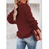 imageSHEWIN Womens Casual Long Sleeve Crewneck Crochet Sweater Lightweight Knit Pullover Sweaters TopsD Red