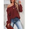 imageSHEWIN Womens Casual Long Sleeve Crewneck Crochet Sweater Lightweight Knit Pullover Sweaters TopsD Red