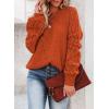 imageSHEWIN Womens Casual Long Sleeve Crewneck Crochet Sweater Lightweight Knit Pullover Sweaters TopsE Orange