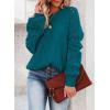 imageSHEWIN Womens Casual Long Sleeve Crewneck Crochet Sweater Lightweight Knit Pullover Sweaters TopsE Royal Blue