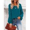 imageSHEWIN Womens Casual Long Sleeve Crewneck Crochet Sweater Lightweight Knit Pullover Sweaters TopsE Royal Blue