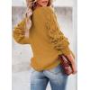 imageSHEWIN Womens Casual Long Sleeve Crewneck Crochet Sweater Lightweight Knit Pullover Sweaters TopsE Yellow