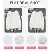 imageSHEWIN Womens Casual Long Sleeve Crewneck Crochet Sweater Lightweight Knit Pullover Sweaters TopsWhite