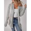 imageSHEWIN Womens Fashion Crochet Sweaters Casual Long Sleeve Cardigan Sweaters Open Front Fall Cardigans for Women Trendy L Light Grey Large