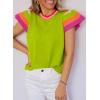 imageSHEWIN Womens Summer Cap Sleeve Tops Casual Crewneck Loose Fit Knit Lightweight Sweater Pullover TopGreen
