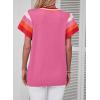 imageSHEWIN Womens Summer Cap Sleeve Tops Casual Crewneck Loose Fit Knit Lightweight Sweater Pullover TopHot Pink